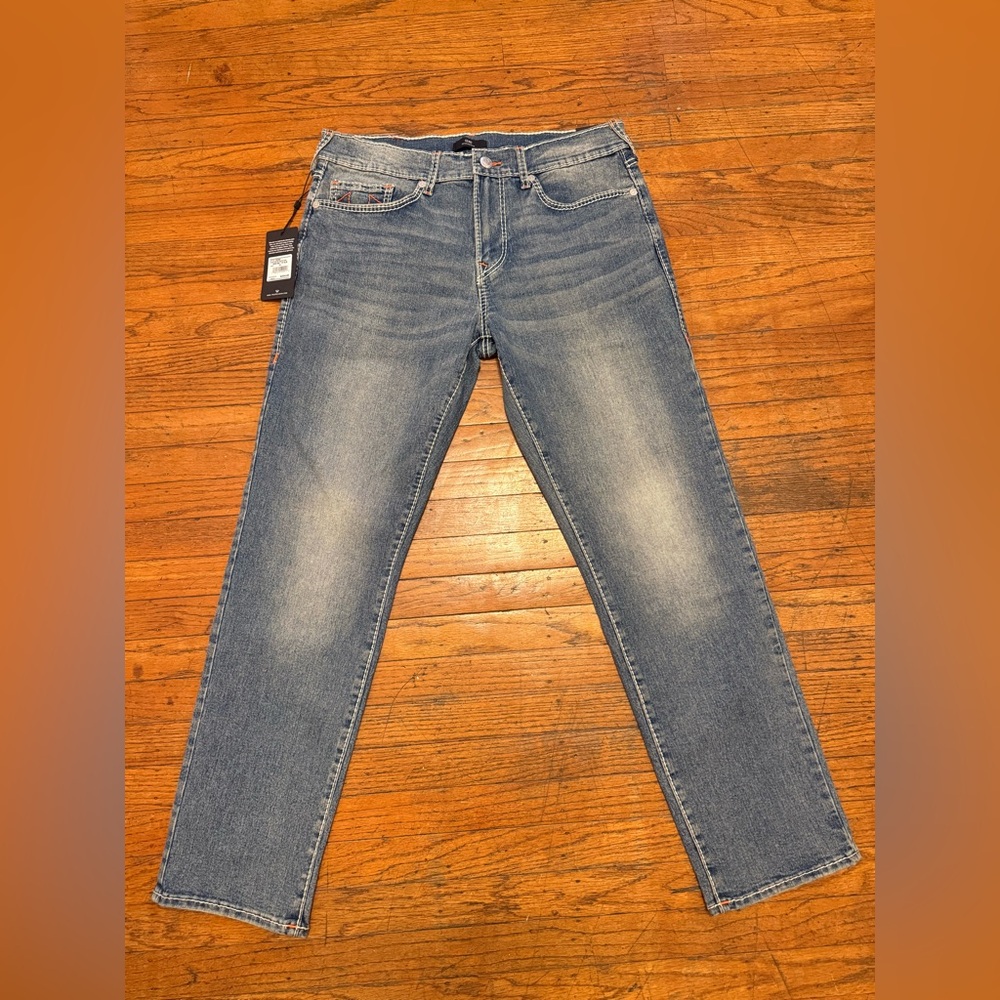 True Religion Geno Big T NF Slim Jeans Medium Horizon Wash Size 34x32